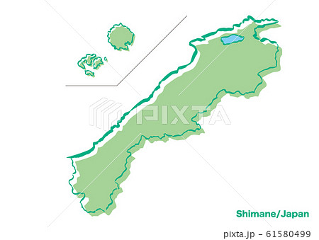 島根県地図のイラスト素材