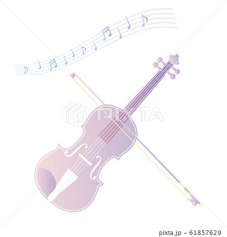 バイオリン イラスト 白バック かわいいの写真素材