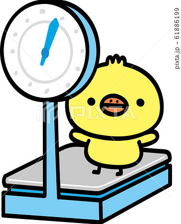 赤ちゃん 体重測定 測定 イラストのイラスト素材
