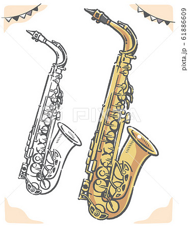 サックス 楽器 音楽 木管楽器のイラスト素材