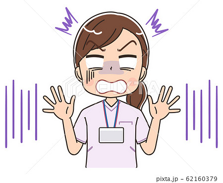 看護師 ナース 女性 ショックのイラスト素材