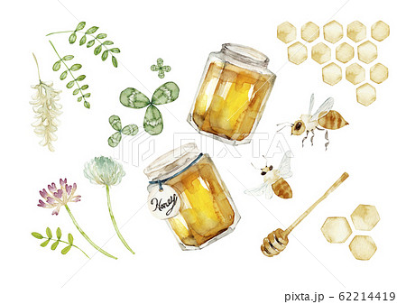 蜂蜜瓶のイラスト素材