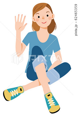 女の子座りのイラスト素材
