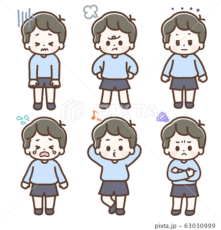 子供 ポーズ 幼児 感情のイラスト素材