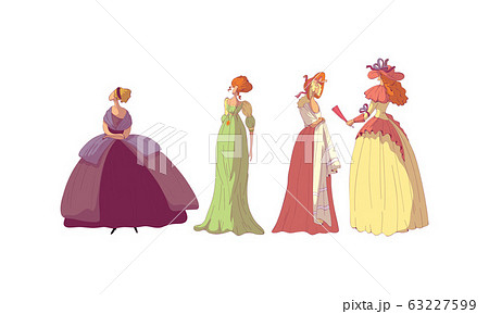 貴族 ファッション 服飾 ドレスの写真素材
