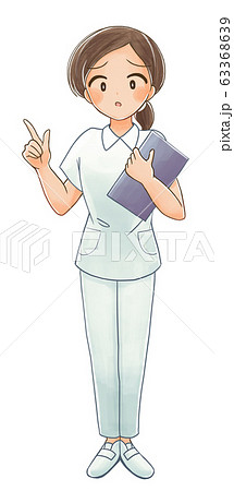 困り顔の看護師さんのイラスト2のイラスト素材