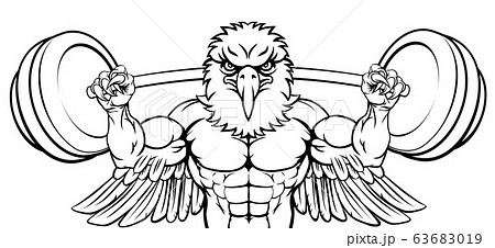 鷹のキャラクターのイラスト素材