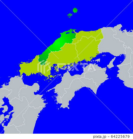 山陰地方 地図 日本地図の写真素材