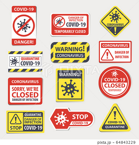 Coronavirus Warning Quarantine Attention Stock Illustration