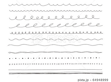 点線 線 ライン 手描き かわいいのイラスト素材
