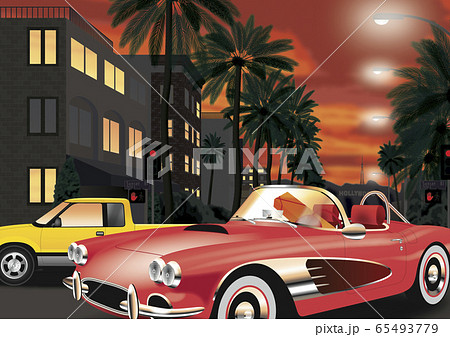 ビバリーヒルズ街並みの写真素材