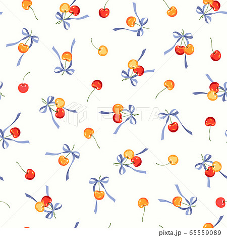 果物 果実 サクランボ 壁紙のイラスト素材