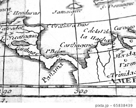 古地図 カリブ海 コロンビア マップの写真素材