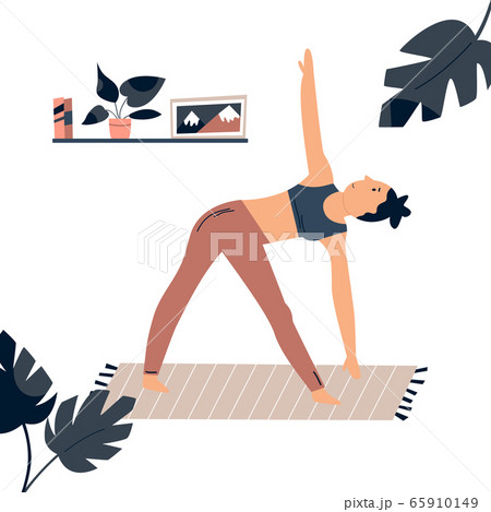 Yoga girl. Yoga vibes colorful concept poster - Stock Illustration  [44439587] - PIXTA