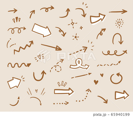 ハート 矢 線画 かわいいのイラスト素材