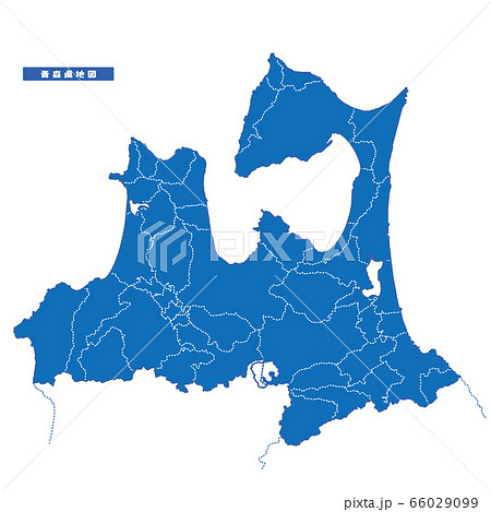 青森県地図の写真素材