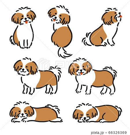 動物 振り向く ペット 犬のイラスト素材