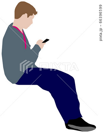 イス 全身 横顔 男性のイラスト素材