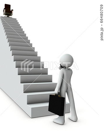 階段 上る イラスト 人物の写真素材