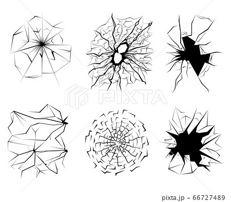 ヒビ割れ 砕ける イラスト デザイン ひびのイラスト素材