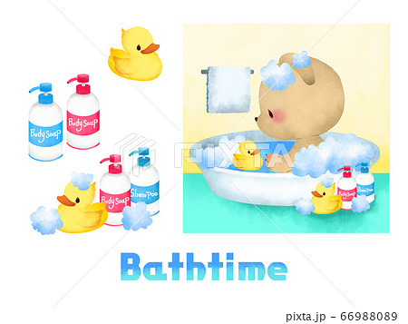 アヒル イラスト 手書き かわいいのイラスト素材