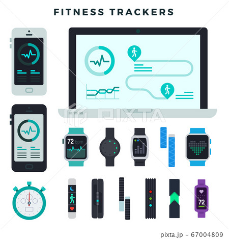 Fitness workout concept neumorphic templates set. Tracker