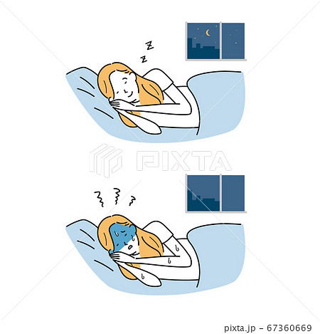 寝る 睡眠のイラスト素材集 ピクスタ