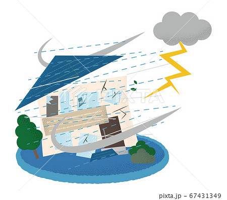 台風被害のイラスト素材