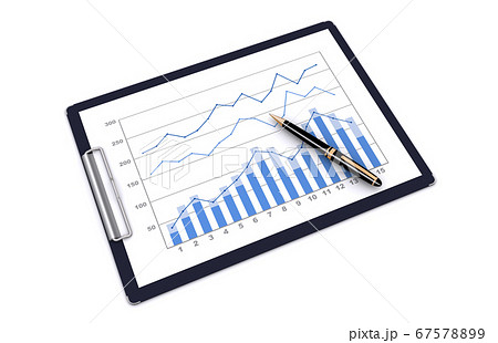 グラフ 資料 集計データ プレゼン資料のイラスト素材
