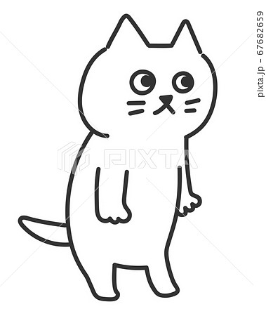 キャラクター 猫 おしゃれ イラストのイラスト素材