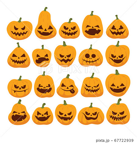 ハロウィン かぼちゃ 顔の写真素材