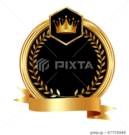 エンブレム　王冠　リボン　アイコン