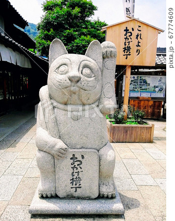 おかげ横丁 招き猫の写真素材