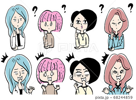 かきあげ前髪のイラスト素材