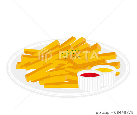 フライドポテトのベクターイラスト フレンチフライのイラスト素材