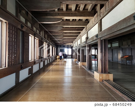 姫路城 城 城内 廊下の写真素材