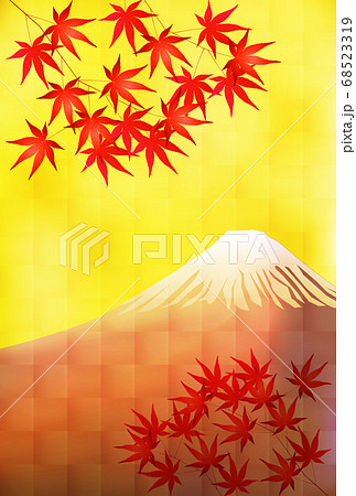 紅葉　富士山　もみじ　背景