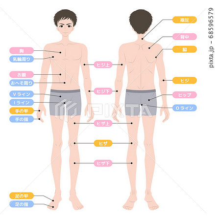 男性 体 全身 後ろ姿のイラスト素材