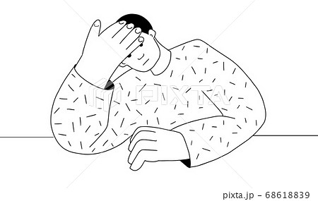 絶望 自暴自棄 かなしい 悲しいのイラスト素材