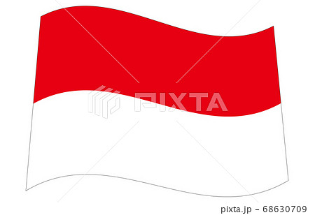 インドネシア 旗 国旗 ベクターのイラスト素材