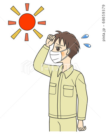 熱中症予防 熱中症対策 作業員 熱中症のイラスト素材