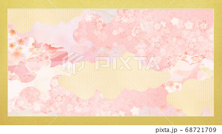 桜 和柄 和風 フレームのイラスト素材