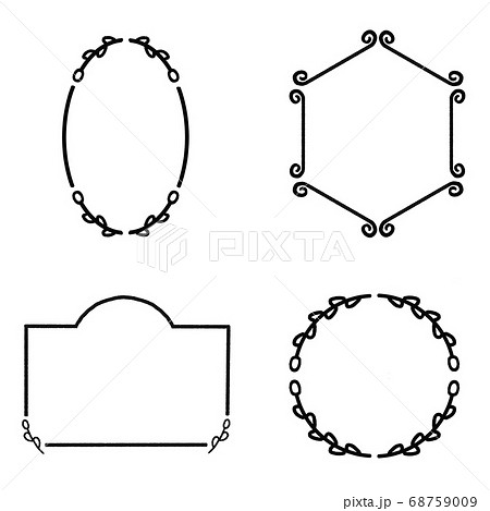 フレーム 枠 モノクロ 飾りの写真素材