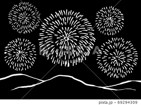 花火 貼り絵の写真素材 - PIXTA