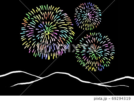 花火 貼り絵の写真素材 - PIXTA