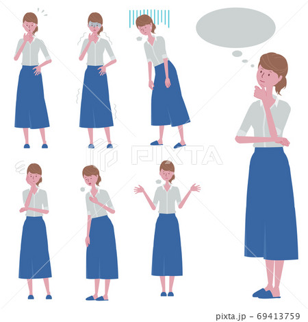 マイナス思考のイラスト素材