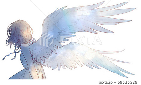 天使 羽 背景 エンジェルのイラスト素材