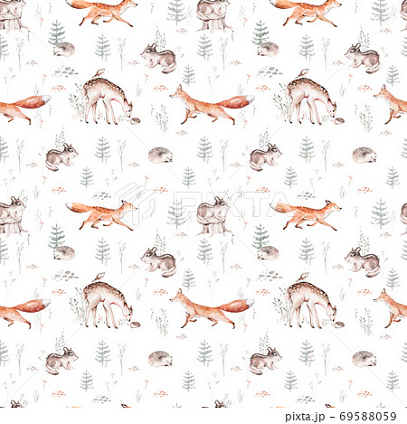 ハリネズミキャラクターのイラスト素材