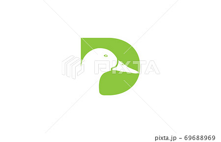 Letter D Or Initial D For Duck Bird Head Logo のイラスト素材