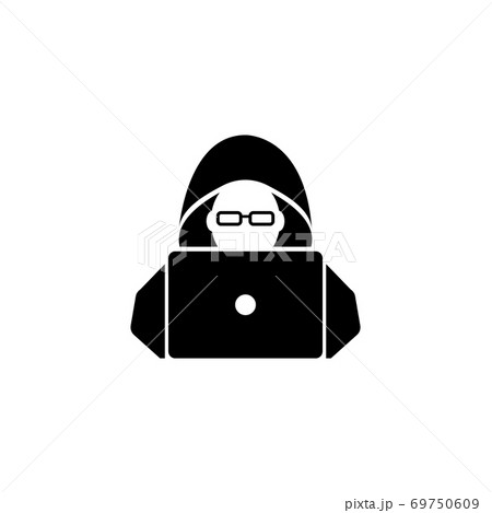 ハッキング アイコン シンプル 簡単のイラスト素材